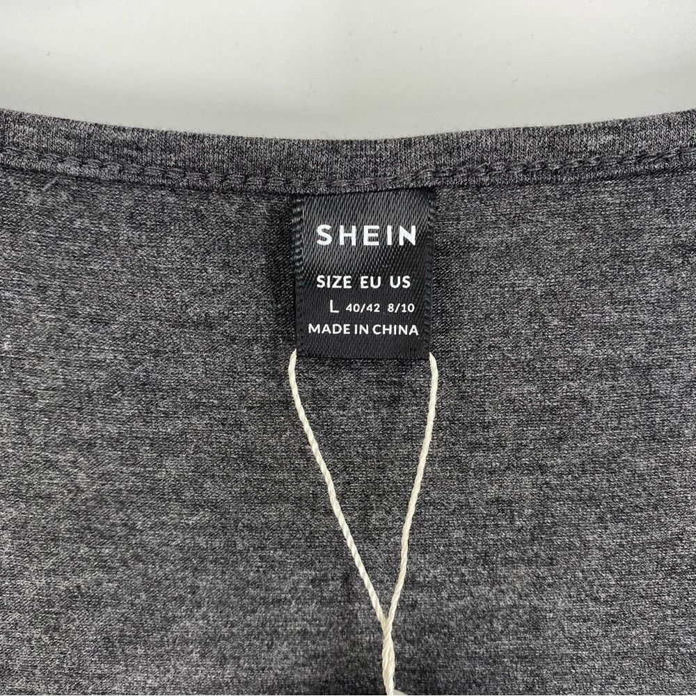 Shein Vacay Women’s Scoop Neck Sleeveless Mini Graphic Dress size L Gray - Picture 2 of 3